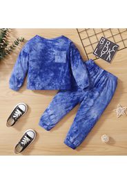 2-piece Toddler Boy Tie Dye Long-sleeve T-shirt and Casual Pants Set