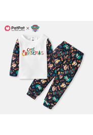 PAW Patrol 2-piece Toddler Boy Cool Christmas Colorblock Tee and Allover Pants Set