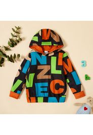 Toddler Boy Letter Print Colorblock Hoodie Sweatshirt