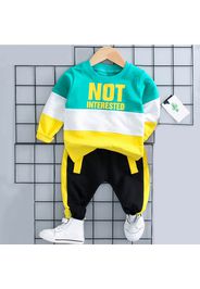 Letter Print Color Block Long-sleeve Baby Set