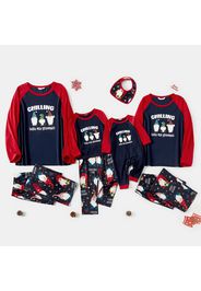 Christmas Gnome and Letter Print Family Matching Raglan Long-sleeve Pajamas Sets (Flame Resistant)