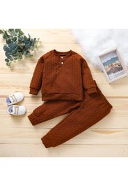 2-piece Toddler Girl/Boy Solid Ribbed Sweater and Elasticized Pants Casual Set