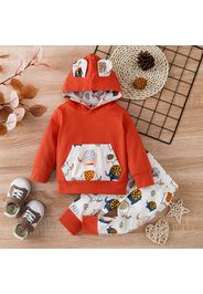 2pcs Baby Boy/Girl Cartoon Elephant Print Long-sleeve 3D Ears Hoodie and Trousers Set