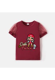 L.O.L. SURPRISE! Kid Girl Letter Print Mesh Short-sleeve Cotton Tee