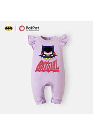 Batman Baby Girl Graphic Flutter-sleeve Cotton Jumpsuit