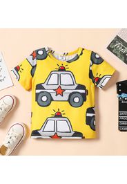 Toddler Boy Vehicle Print Colorblock Short-sleeve Tee