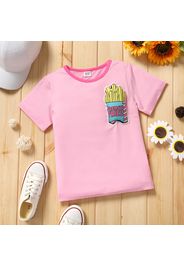 Kid Girl Cute Food Patch Embroidered Short-sleeve Tee