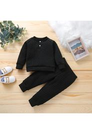 2-piece Toddler Girl/Boy Solid Ribbed Sweater and Elasticized Pants Casual Set