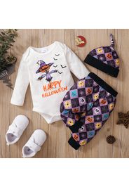 Baby 3pcs Happy Halloween Pumpkin Scarecrow Print Long-sleeve Romper Set