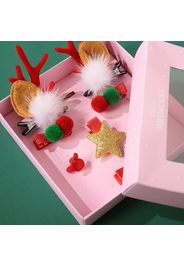 Christmas Elk Antlers Hair Clip Gift Box Set for Girls