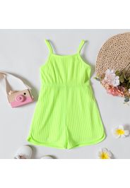 Toddler Girl Solid Color Ribbed Cami Rompers