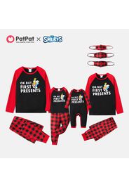 Smurfs Christmas PRESENTS Family Pajamas Set and Face Mask(Flame Resistant)