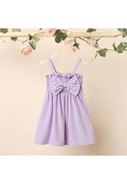 Toddler Girl Bowknot Design Smocked Solid Color Cami Dress