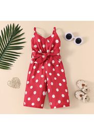 Baby Girl Polka Dots Yellow Belted Sleeveless Cami Jumpsuit