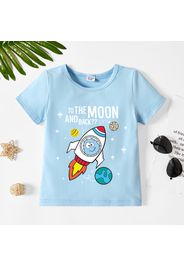 Toddler Graphic Rocket and Stars Print Short-sleeve Tee