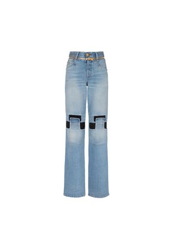 Wide-leg jeans with technical panel