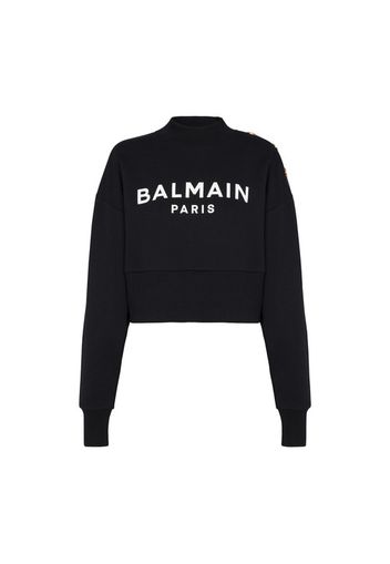 Cropped sweatshirt with Balmain logo print