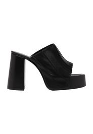 Brad black nappa leather heel mules