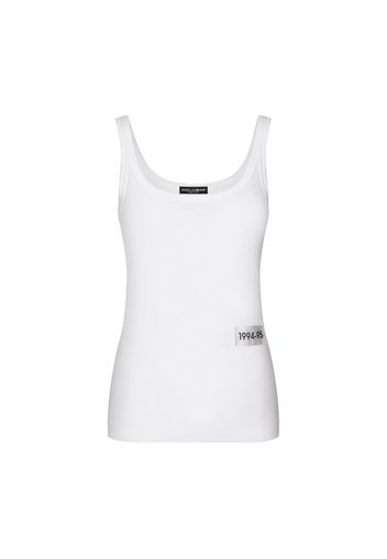 Fine-rib cotton tank top with the Re-Edition label