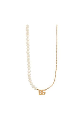 Link necklace with pearls and DG logo