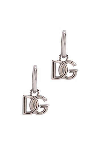 Hoop earrings with DG logo pendants