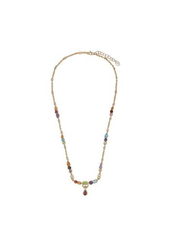 18kt yellow gold necklace with multicolored fine gemstones