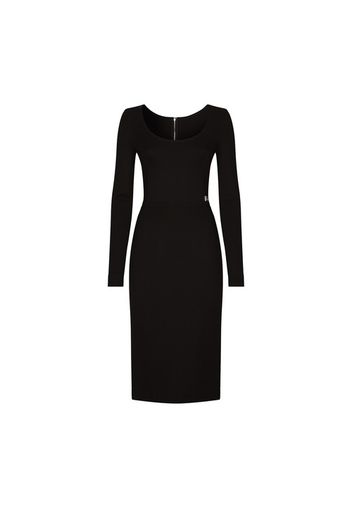 Milano rib calf-length dress with DG logo