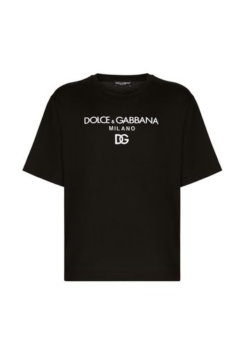 Cotton T-shirt with DG embroidery