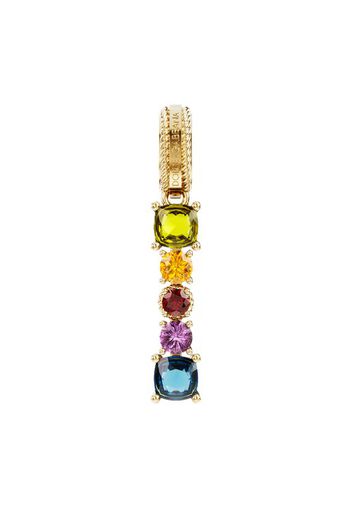 Rainbow alphabet I 18 kt yellow gold charm with multicolor fine gems