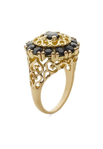 Yellow gold black sapphire ring