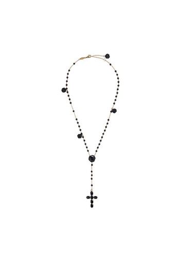 Tradition rosary in yellow gold with black sapphires