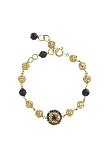 Gold bracelet with black sapphires