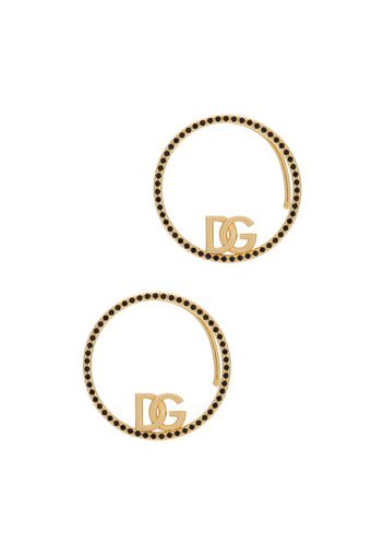 Ear cuff earrings with DG logo and rhinestones