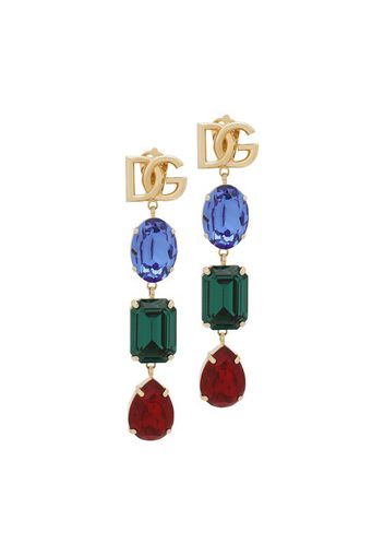 Earrings withlogo and rhinestones