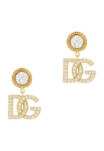 Earrings with rhinestones and DG logo