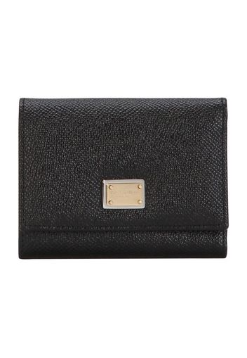 Dauphine calfskin wallet with branded tag