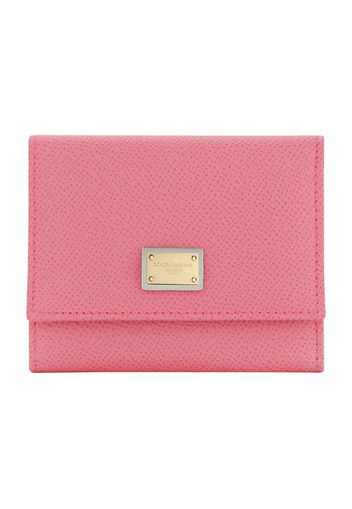 Dauphine calfskin wallet with branded tag