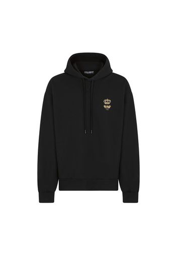 Jersey hoodie with embroidery