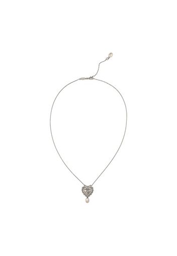 Devotion necklace in white gold with diamonds and pearls