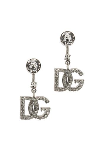 Earrings with DG logo and rhinestones