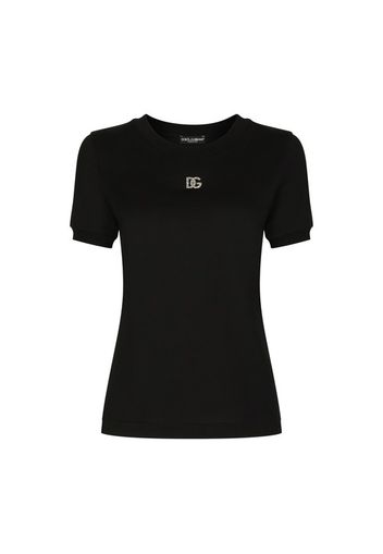 Jersey T-shirt with crystal DG embellishment