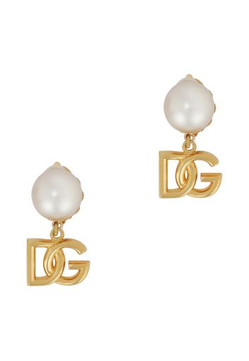 Earrings with DG logo and pearl