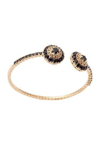 Family yellow gold bracelet with rosette motif and black sapphire