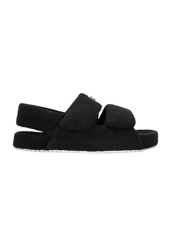 Terrycloth sandals with logo tag