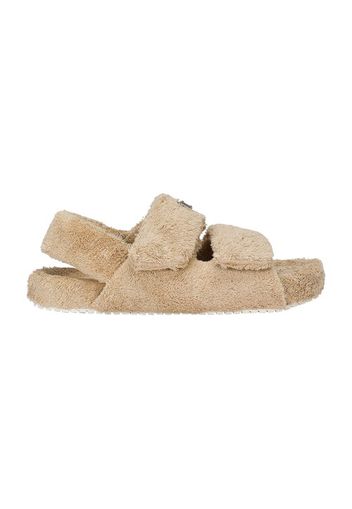 Terrycloth sandals with logo tag