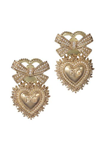 Devotion earrings in yellow gold with diamonds