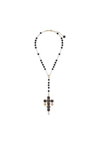 Tradition rosary in yellow gold black sapphires