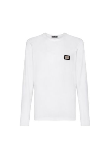 Long-sleeved T-shirt with logo tag