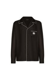 Silk shirt with DG logo-embroidered patch