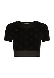 Flocked jersey T-shirt with all-over DG logo